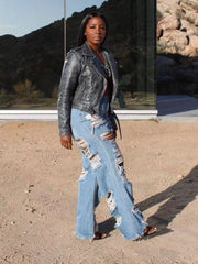 Vaqueros rotos de cintura alta