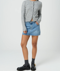 Slim Fit Stretch Washed Denim Mini Skirt