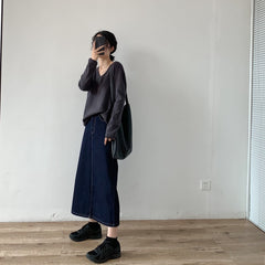 Falda vaquera larga informal