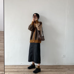 Falda vaquera larga informal