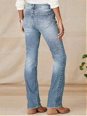 Embroidered Slim Fit Low Waist Jeans