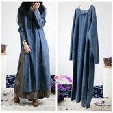 Boutique Blaues Patchwork-Jeanskleid aus Baumwolle mit V-Ausschnitt und kurzen Ärmeln