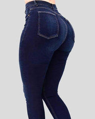 Vaqueros de cintura alta con detalle de bolsillo