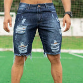 Slim Fit Raw Hem Denim Shorts