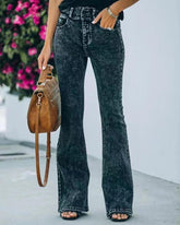 Vintage Jeans mit hoher Taille und weitem Bein