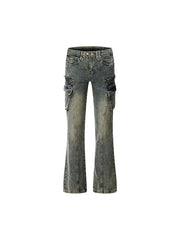 Retro Workwear Schmale Version Cargo Flare Jeans