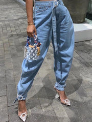 Vaqueros vintage abullonados