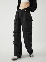 Solide Utility Graceful Pocket Jeans