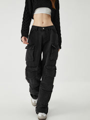 Solide Utility Graceful Pocket Jeans