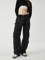 Solide Utility Graceful Pocket Jeans