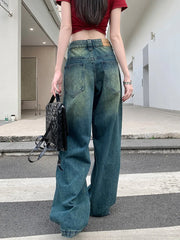 Vaqueros vintage Y2K holgados de cintura alta y pierna ancha