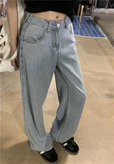 Long Retro Hot Diamond Straight Streetwear Jeans