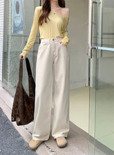 Vaqueros casuales de cintura alta, vintage, combinables para primavera