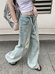 Streetwear Hip Hop Graffiti Ripped Loose Jeans