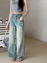 Vintage 90er Baggy Straight Denim Weites Bein Jeans