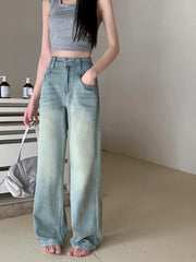 Vintage 90er Baggy Straight Denim Weites Bein Jeans