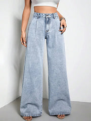 Casual Loose High-Waisted All-Match Wide Leg Streetwear Jeans