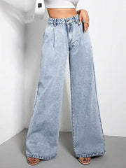 Casual Loose High-Waisted All-Match Wide Leg Streetwear Jeans