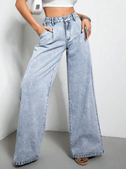 Casual Loose High-Waisted All-Match Wide Leg Streetwear Jeans