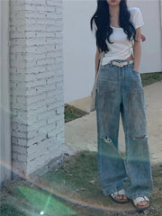 Vaqueros de cintura alta, rectos, rotos y retro Y2K