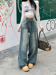 Streetwear Gürtel Do Old Wide Leg Jeans