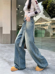 Streetwear Gürtel Do Old Wide Leg Jeans
