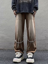 Men's Chain Embellished Straight Cargo Jeans