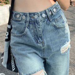 Retro Hole Slim Fit Streetwear Jeans