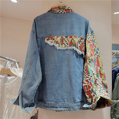 Übergroße Damen-Jeansjacke