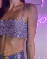 Text Me Sparkle Crop Top