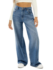 Cat whisker loose wide-leg jeans