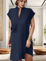 Light Solid Color Short Sleeve Dress