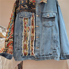 Übergroße Damen-Jeansjacke