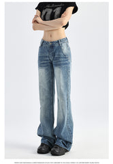 Loose straight-leg flared trousers