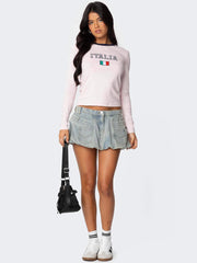 Niche retro flower bud short skirt