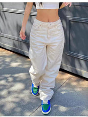 Cargo Loose Wide-Leg Jeans