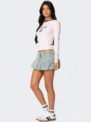 Niche retro flower bud short skirt