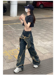 Vaqueros holgados con bolsillos cargo para hombre