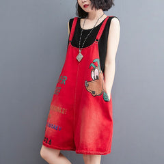 Baggy street women jean romper