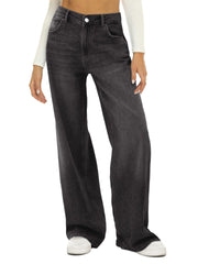 Cat whisker loose wide-leg jeans