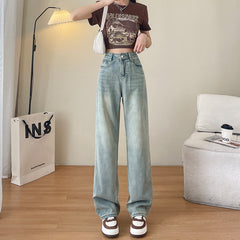 High-rise narrow-fit wide-leg jeans