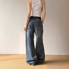 mid-rise drapey jeans