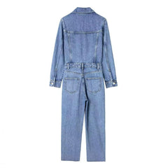 Light wash men denim overall