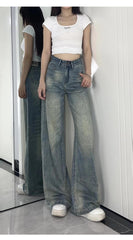 High-waisted drapey bootcut pants