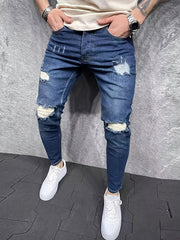 Elastic Denim Trousers And Skinny Pants