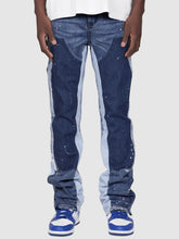 Distressed Patchwork Stretch Jeans