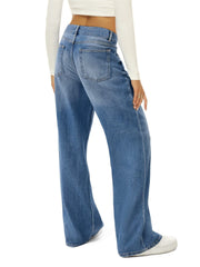 Cat whisker loose wide-leg jeans