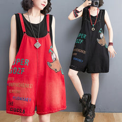 Baggy street women jean romper