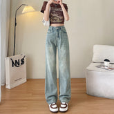 High-rise narrow-fit wide-leg jeans