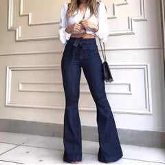 High waisted hip lift strap flared wide leg pants